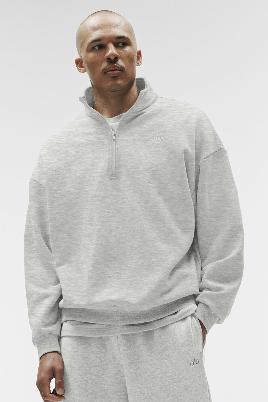 Accolade 1/4 Zip Pullover - White Heather Man